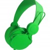 green headphone