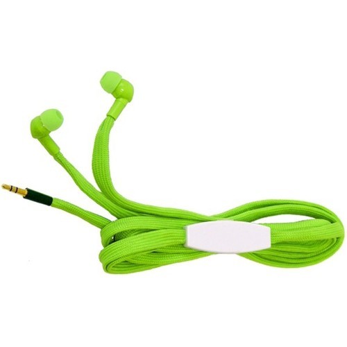 green shoe lace earphone