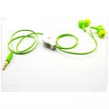green retractable earphones