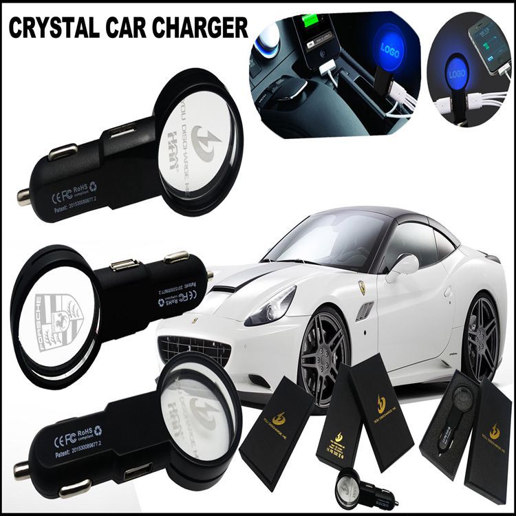 glowing logo car charger