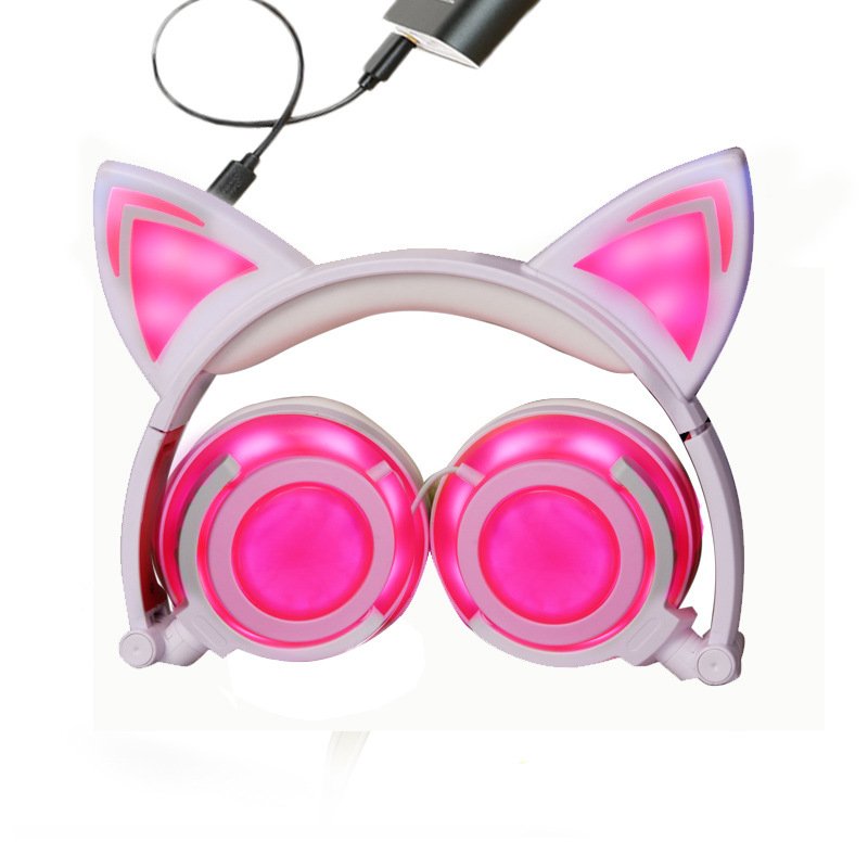 stemme Kina side Cat Ear Headphones Printed with Led Light Up for Event Gifts